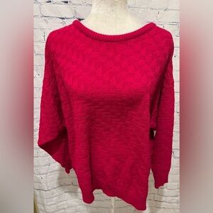 Vintage Red Botero Sweater Long Sleeve Acrylic Pattern large